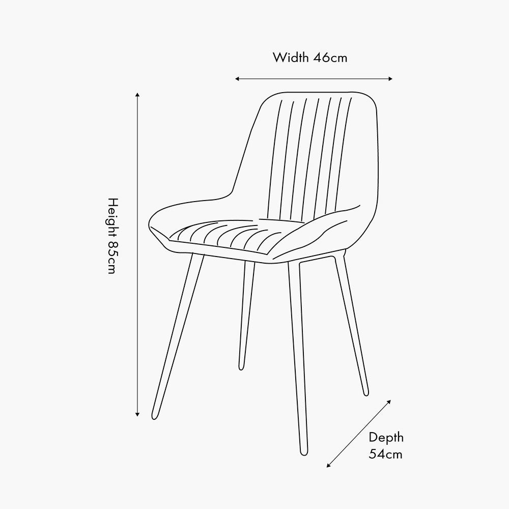 Angelo Peppercorn Leather & Bronze Metal Retro Dining Chair